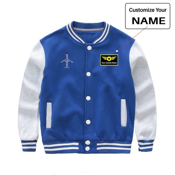 Airplane Shape Aviation Alphabet Designed  CHILDREN  Baseball Jackets Online Hot Sale