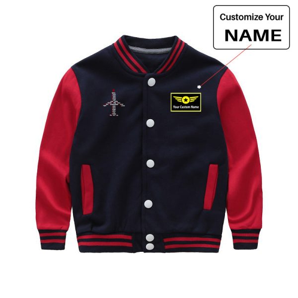 Airplane Shape Aviation Alphabet Designed  CHILDREN  Baseball Jackets Online Hot Sale