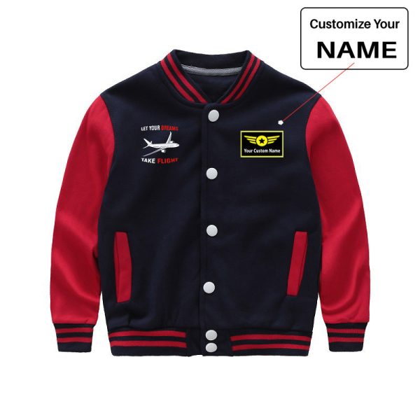 Let Your Dreams Take Flight Designed  CHILDREN  Baseball Jackets Online Hot Sale