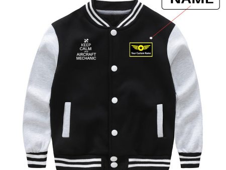 Aircraft Mechanic Designed  CHILDREN  Baseball Jackets Online Sale