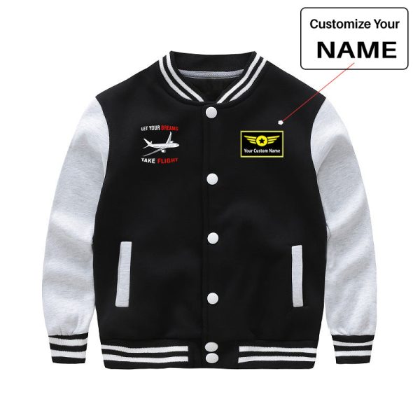 Let Your Dreams Take Flight Designed  CHILDREN  Baseball Jackets Online Hot Sale