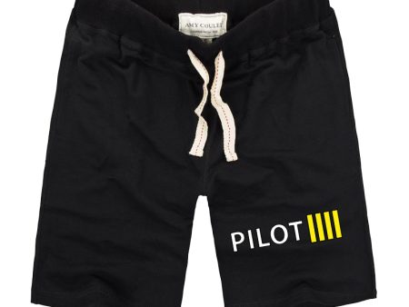 Pilot & Stripes (4 Lines) Designed Cotton Shorts Online Hot Sale