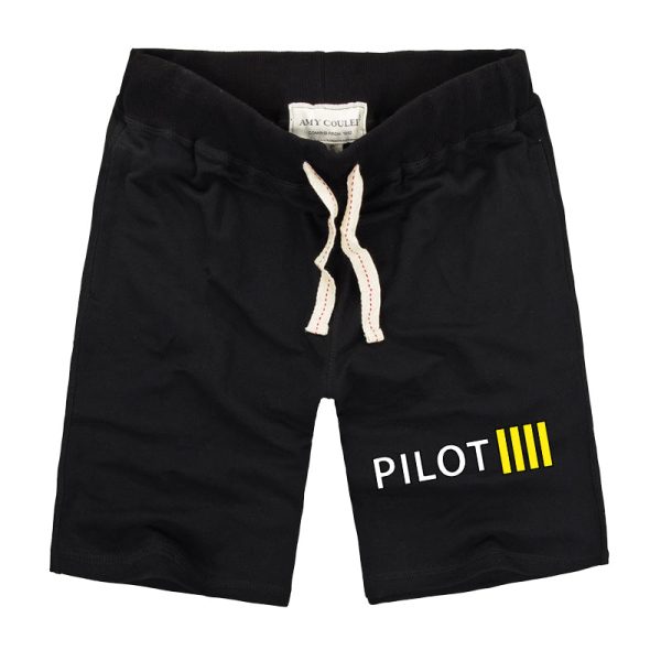 Pilot & Stripes (4 Lines) Designed Cotton Shorts Online Hot Sale