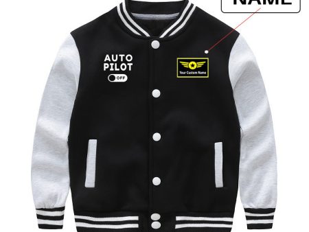 Auto Pilot Off Designed  CHILDREN  Baseball Jackets For Cheap