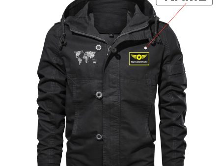 World Map (Text) Designed Cotton Jackets Online Sale