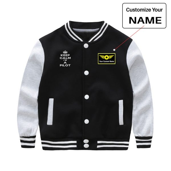 Keep Calm I m a Pilot Designed  CHILDREN  Baseball Jackets For Cheap