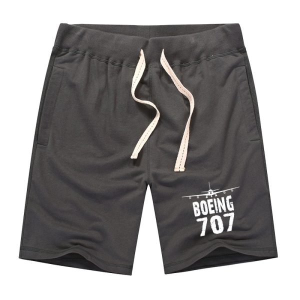 Boeing 707 & Plane Designed Cotton Shorts Fashion