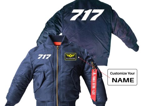 717 Flat Text Designed Children Bomber Jackets Online Hot Sale