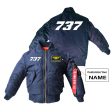 737 Flat Text Designed Children Bomber Jackets For Discount