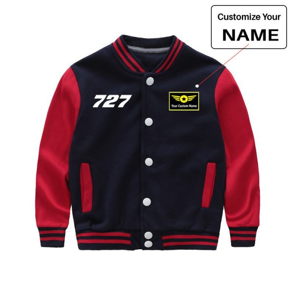 727 Flat Text Designed  CHILDREN  Baseball Jackets For Sale