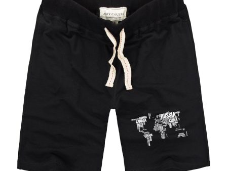 World Map (Text) Designed Cotton Shorts Online