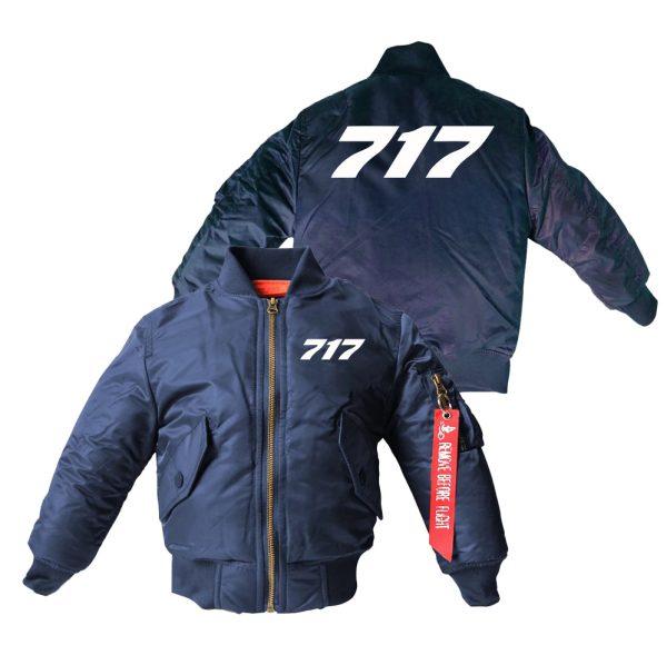 717 Flat Text Designed Children Bomber Jackets Online Hot Sale