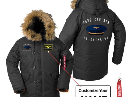 Your Captain Is Speaking Designed Parka Bomber Jackets Online Hot Sale