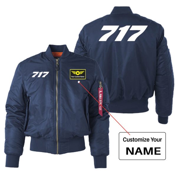 717 Flat Text Designed  Women  Bomber Jackets Hot on Sale