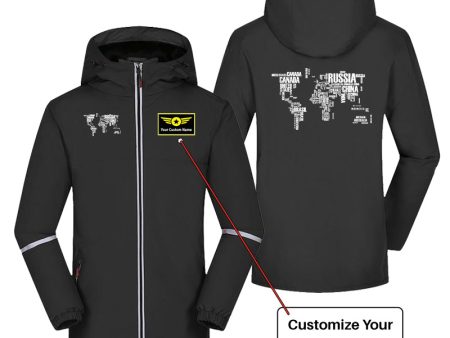 World Map (Text) Designed Rain Coats & Jackets Fashion