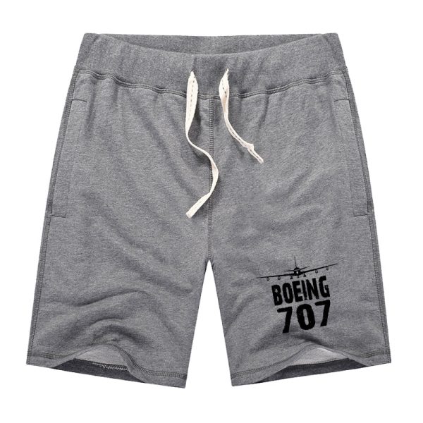 Boeing 707 & Plane Designed Cotton Shorts Fashion