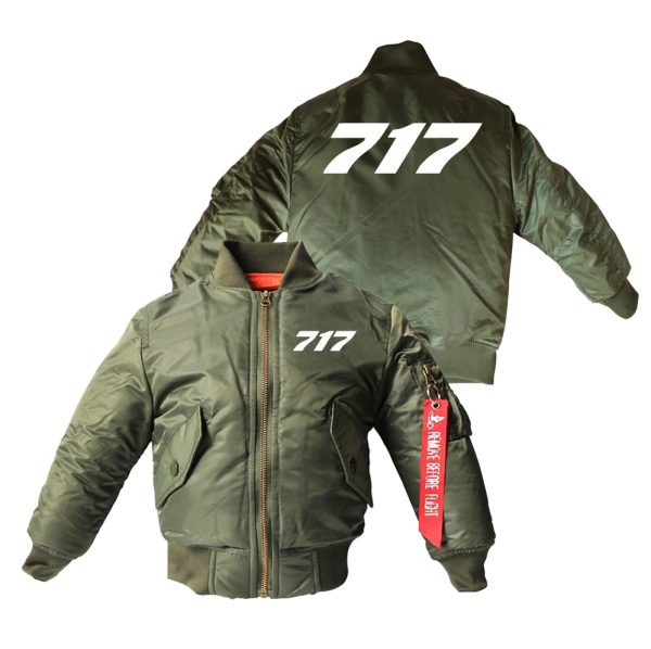 717 Flat Text Designed Children Bomber Jackets Online Hot Sale