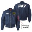 747 Flat Text Designed  Women  Bomber Jackets Online