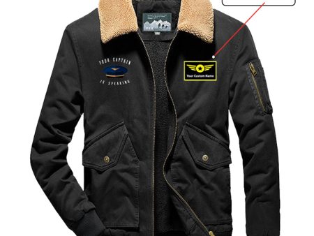 Your Captain Is Speaking Designed Thick Bomber Jackets For Discount